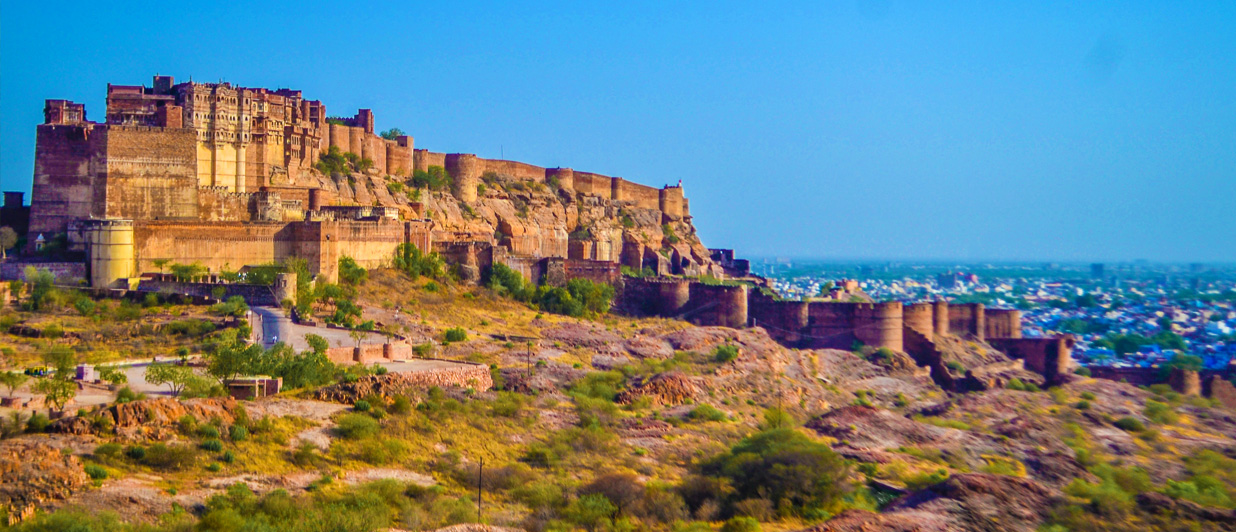 Glide over an ancient fort